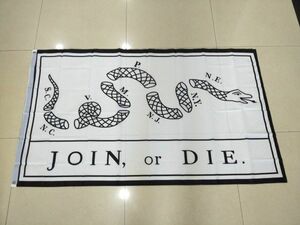 ベンジャミンフランクリンJoin or Die 大型フラッグ 4号サイズ 150X90cm