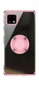 b-22 AQUOS sense6 SH-54B SHG05 sense6s SHG07 soft case ring TPU protection case cover ke- sling stand rose Gold 