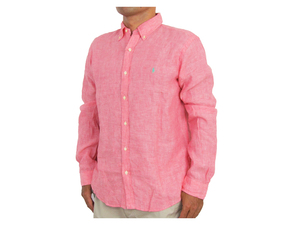 新品 アウトレット b1137 Mサイズ メンズ 長袖 シャツ ピンク pink polo ralph lauren ポロ ラルフ ローレン