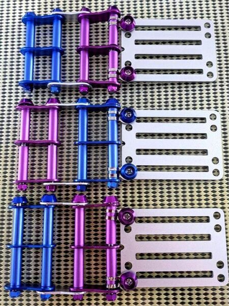 腰道具 腰袋 工具差し 青×紫×銀 ニックス風ベルトループ 4段チェーン付き