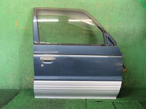 [psi] Mitsubishi V24W Pajero правая передняя дверь 3 дверь Short B42H84 голубой / серебряный H5 год 