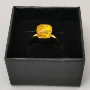 スーパーシャイニークリスタルリング 指輪 ぷっくり 可愛い キャンディーリング イエロー ゴールド 金色 黄色【シトリン風 ポメラート風】の画像8