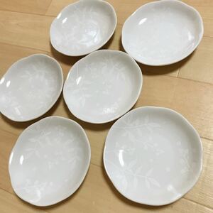 食器　南天小皿　小皿　陶器　6客セット　未使用品　和食器　5客にも　a45