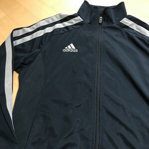 アディダス　adidas パーカー　長袖　メッシュ　紺色　長袖　mサイズ スポーツウェア