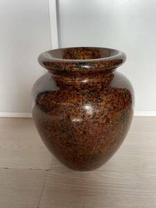 日本伝統工芸 津軽塗 唐塗 高級 壺型花瓶 花入 花器 木製 直径24cm 高さ26cm　