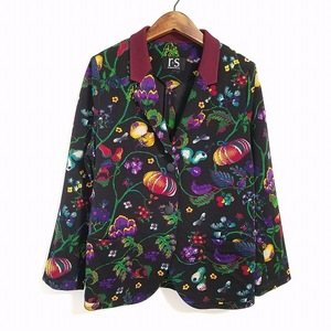 #ancmiz Ray kor+s MS.REIKO jacket 13 black multicolor botanikaru pattern large size lady's [825869]