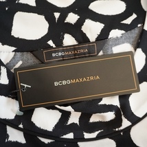 #snc ビーシービージーマックスアズリア BCBGMAXAZRIA ワンピース M 黒 白 フリル 総柄 タグ付き 美品 レディース [780904]_画像5