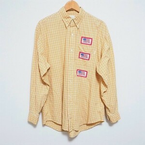 #anc Karl hell mKarlHelmut long sleeve shirt M yellow color button down America national flag check men's [831461]