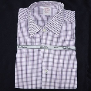 #anc ブルックスブラザーズ BrooksBrothers シャツ 15 1/2-32 白系 紫 メンズ [834685]