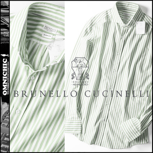 伸び伸びストレッチ！22春夏■新品104,500円【BRUNELLO CUCINELLI】ブルネロクチネリSLIMFITニッテッドスプレッドカラーシャツXL/MTS736686