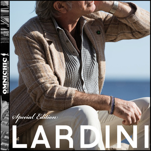 限定ラルディーニ氏着スペシャルエディション【LARDINI】新品ラバーリング,グリーンブートニエールストライプリネンテーラードジャケット50