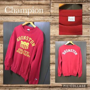 ■Champion チャンピオン 長袖トレーナー スウェット カレッジプリント 刺繍ワッペン付き メンズM （M～Lぐらい）2011年秋冬モデル 美品