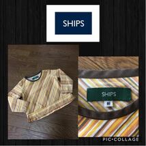 ★SHIPS シップス 長袖カットソー シャツ 総柄入り 薄手 エスニック風 コットン100% ベビー 80cm used_画像1