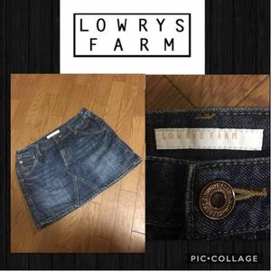 ◆LOWRYS FARM ローリーズ ファーム デニムスカート ミニ インディゴ レディースM 販売価格\5900+税 比較的綺麗 