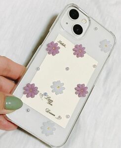 ハンドメイド　お花のスマホケース　iPhoneケース