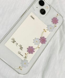 ハンドメイド　お花のスマホケース　iPhoneケース