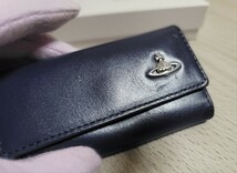 【Vivienne Westwood】ヴィヴィアンウエストウッド キーケース 4連 ネイビー レザー 箱入り 美品_画像6