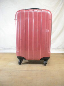 3511　SAXOLINE　赤×黒　TSAロック付　スーツケース　キャリケース　旅行用　ビジネストラベルバック