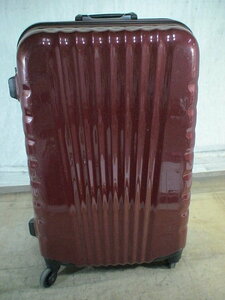 3666　トップバリュ　赤 TSAロック付　スーツケース　キャリケース　旅行用　ビジネストラベルバック