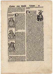 1497年 シェーデル ニュルンベルク年代記 ラテン語版 木版画 インキュナブラ パナイティオス ポセイドニオス
