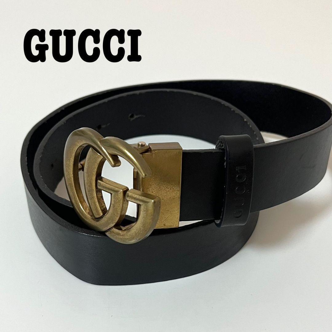 1円～ ほぼ未使用 GUCCI グッチ インターロッキング GG ブラック