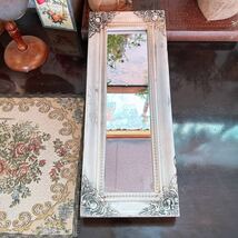 アンティークな部屋 おしゃれな鏡 一面鏡 No.3 ウォールミラー 1枚 壁掛け鏡 White #インテリア装飾品 #ドレッサーミラー #テーブルミラー_画像3