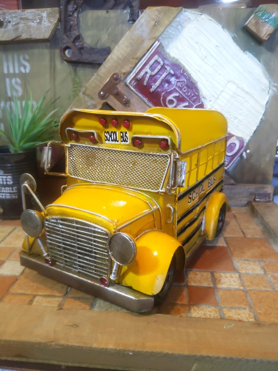 American School Bus Display Planter ① Accessory case Interior accessories #Cactus #Succulent #Euphorbia #Planter, handmade works, interior, miscellaneous goods, others