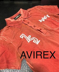 【希少美品】AVIREXアヴィレックスポロシャツレッドタイダイMサイズ