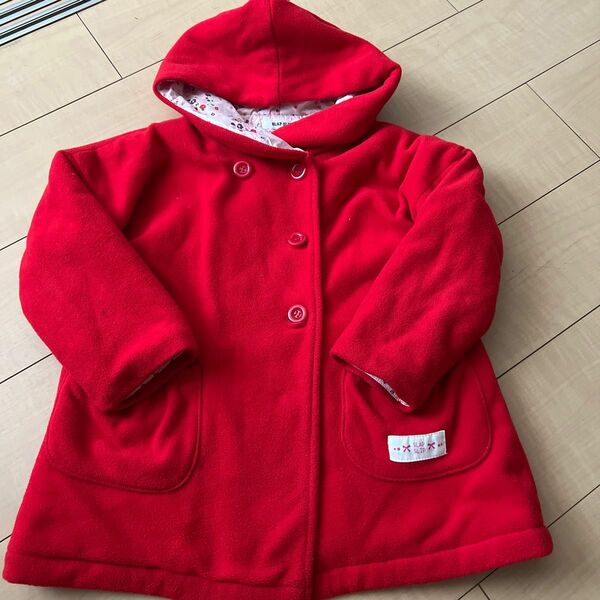 SLAP SLIP BEBE ベベ　120cm フード付き　アウター　赤色　コート　冬服　ジャケット　キッズ　子供服　