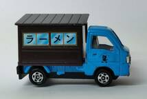 トミカ　屋台ラーメン　味一番 スバル　トラック　ミニカー サンバー 2007 青 1/55 No.10　とんこつラーメン　subaru sambar truck tomica _画像3