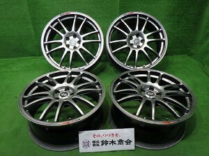 中古 18インチ 18×7.5J 5穴 エンケイ レーシング GTC01 社外 アルミホイール 4本セット ツインバルブ M14ナット対応 86 BRZ プリウスなど