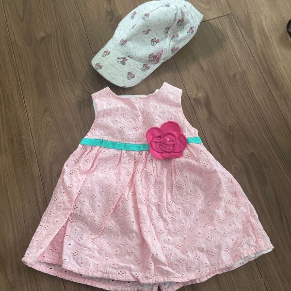 70cm ピンクワンピース ミニーキャップ