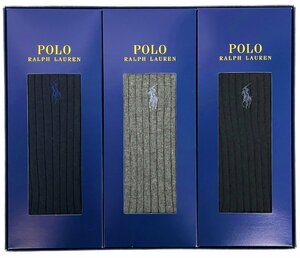 未使用 箱入り ギフトセット ポロ ラルフ ローレン 紳士 靴下 メンズ 3足セット POLO メンズ ビジネスソックス 【中古】