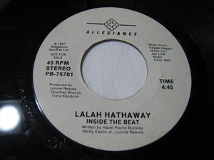 【7”】●白プロモ STEREO/STEREO● LALAH HATHAWAY / INSIDE THE BEAT US盤 レイラ・ハサウェイ デビューシングル