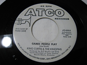 【7”】●白プロモ MONO● KING CURTIS & THE KINGPINS // GAMES PEOPLE PLAY / FOOT PATTIN', PART II US盤 キング・カーティス