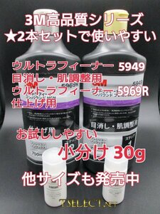 3M(スリーエム) コンパウンド ウルトラフィーナプレミアム目消し・仕上げ2本ＳＥＴ★お試し30g小分け2 磨き・傷取り・使い切り