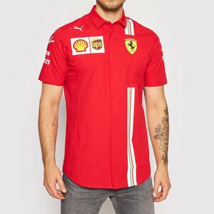 プーマ フェラーリ コラボ ショートスリーブ チームシャツ USサイズS (M相当) 定価16500円 レッド 赤 Ferrari 半袖 モータースポーツ