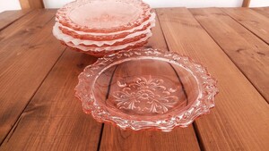 [5 pieces set ] Orient gala spin k plate three pair attaching TOYO glass Showa Retro 