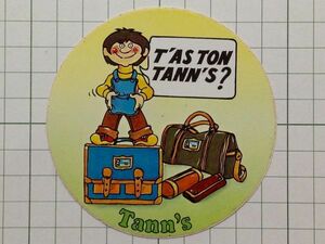 古い 外国のステッカー： TANNS 鞄 デザイン 広告 ビンテージ +Fa
