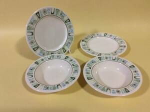 【Mid-Chinaware/R11/Cathay】テーラー,スミス＆テーラー/キャセイ/ブレッドプレート＆デザートボウル４点セット/ミッドセンチュリー/Ex+