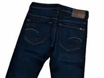 新品 定価17,600円 G-STAR RAW 3301 Slim Jeans 10.2oz USED加工 ストレッチ スリム デニムパンツ W32×L32 ダークエイジド ジースターロウ_画像4