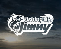 Jimny Fishing Life カッティングステッカー 2枚セット 165mm×80mm 送料無料!! ジムニー フィッシング 釣り_画像3