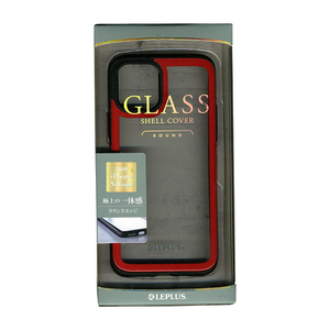 iPhone 11 Pro 背面3Dガラスシェルケース LP-IS19SGRRD SHELL GLASS Round レッド smasale-57A