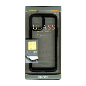 iPhone 11 Pro 背面3D ガラスシェルケース LP-IS19SGRBK SHELL GLASS Round ブラック smasale-67C