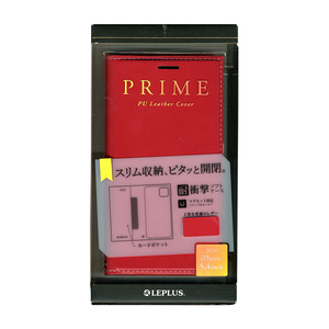 iPhone 12 mini тонкий PU кожа заслонка кейс PRIME красный LP-IS20PRIRD smasale-73A