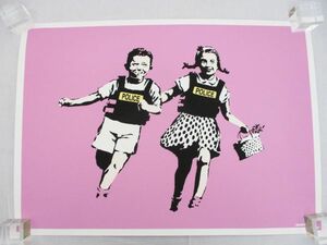 希少 WCP Banksy バンクシー POLICE KIDS PINK ピンク リプロダクション シルクスクリーン プリント 現代アート 限定品