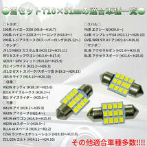 適合車種多数◆ HA3W アイミーブ T10×31㎜ LED ルームランプ 12連 両口金 マクラ型 ウェッジ球 電球 汎用 3個セット ポン付け_画像3