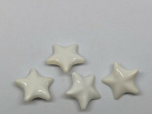  Showa Retro handicrafts white star . star .. button antique 