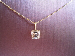[SAMU] замечательная вещь!! крупный блеск натуральный Brown бриллиант 0.50ct k18 золотой колье * очень красивый товар!