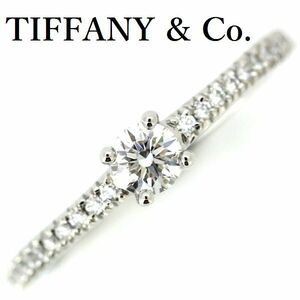  Tiffany novo diamond round ring Pt950 7.5 number 
